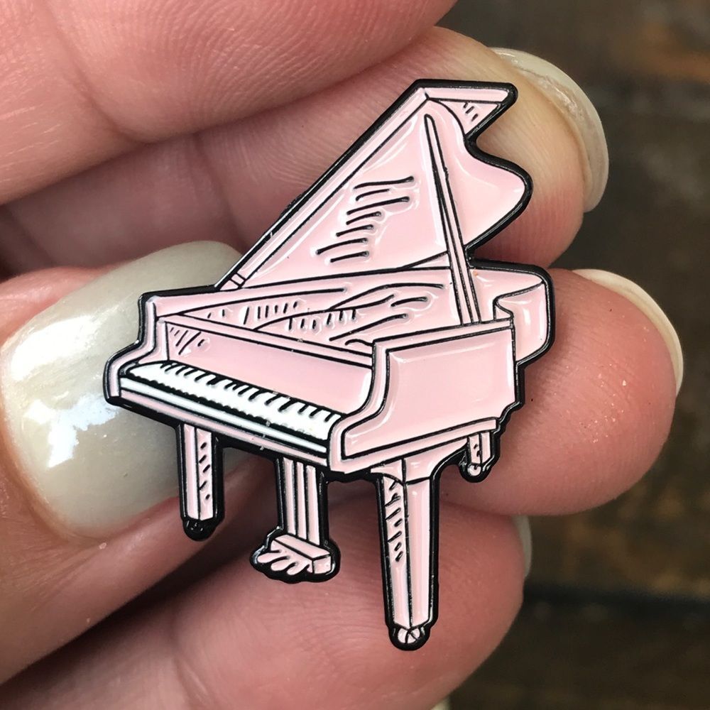 PINK Grand PIANO Collectible Enamel Pin NEW! 736W3